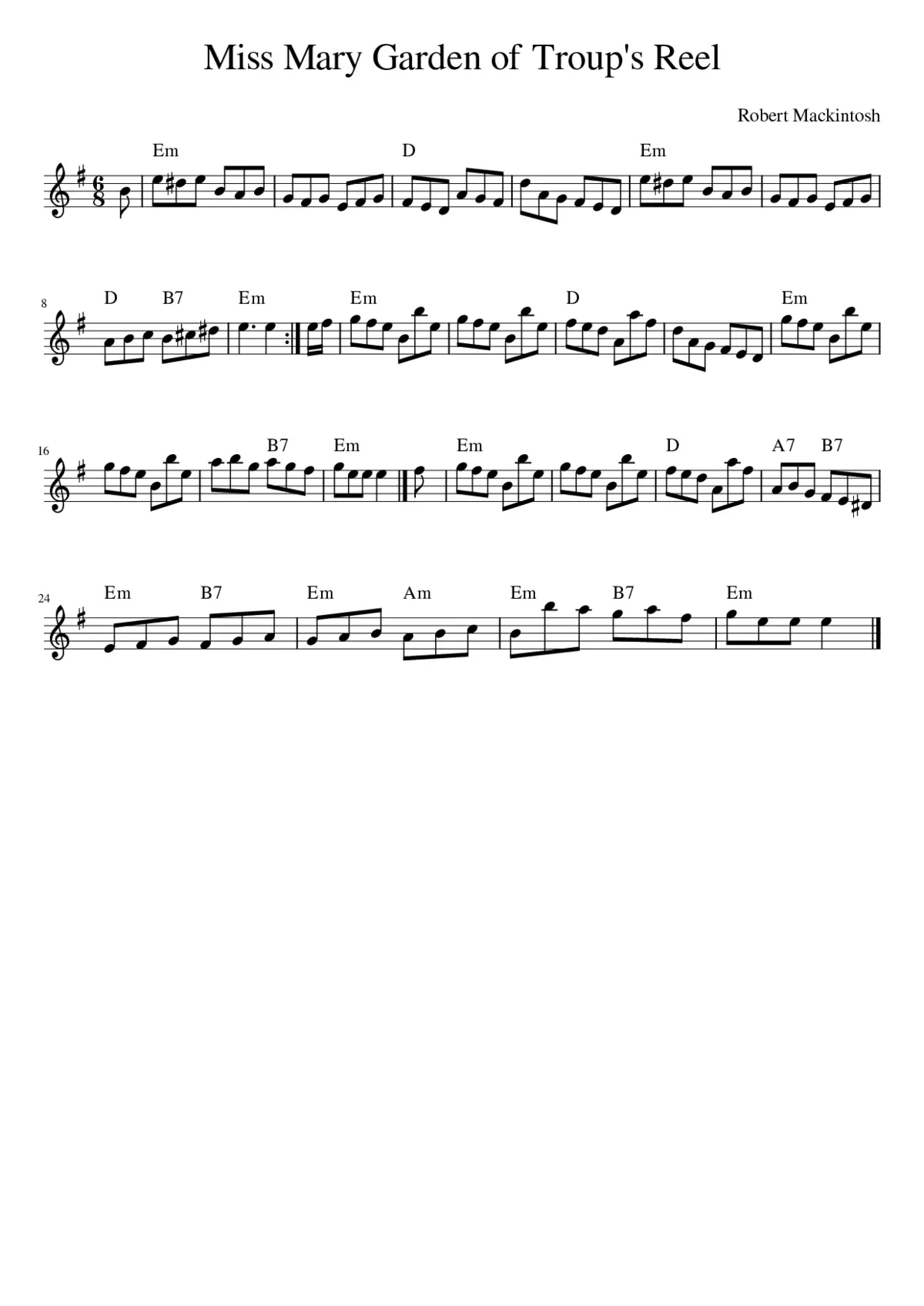 Miss Mary Garden of Troup's Reel - Page 1