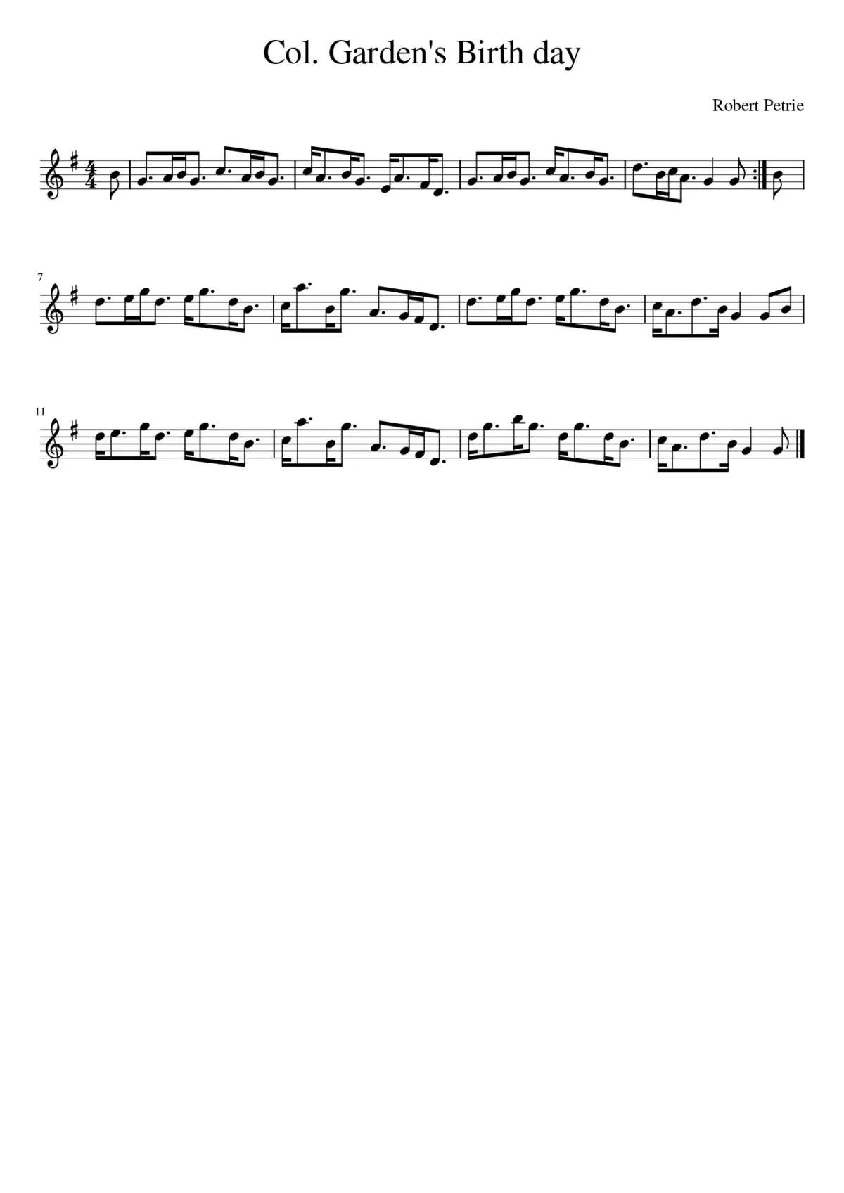 Col. Garden's Birth day - Page 1