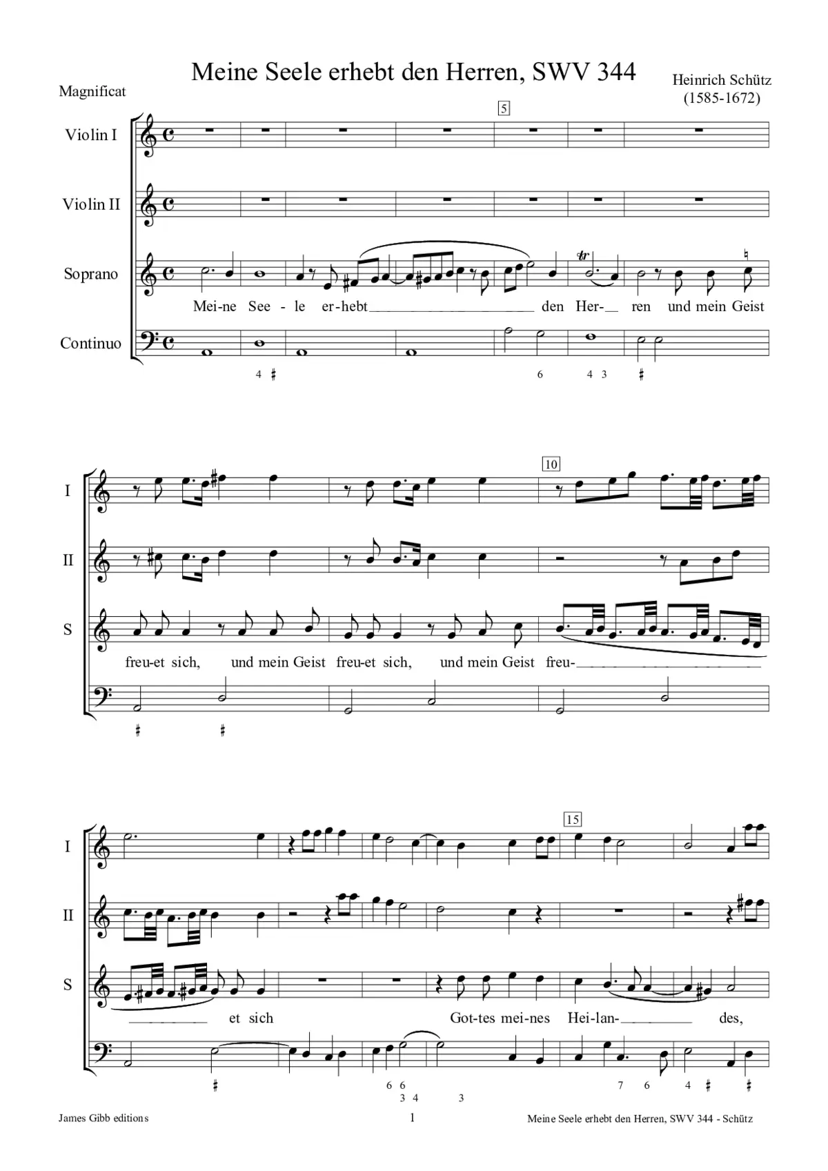 Meine Seele erhebt den Herren, SWV 344 - Page 1
