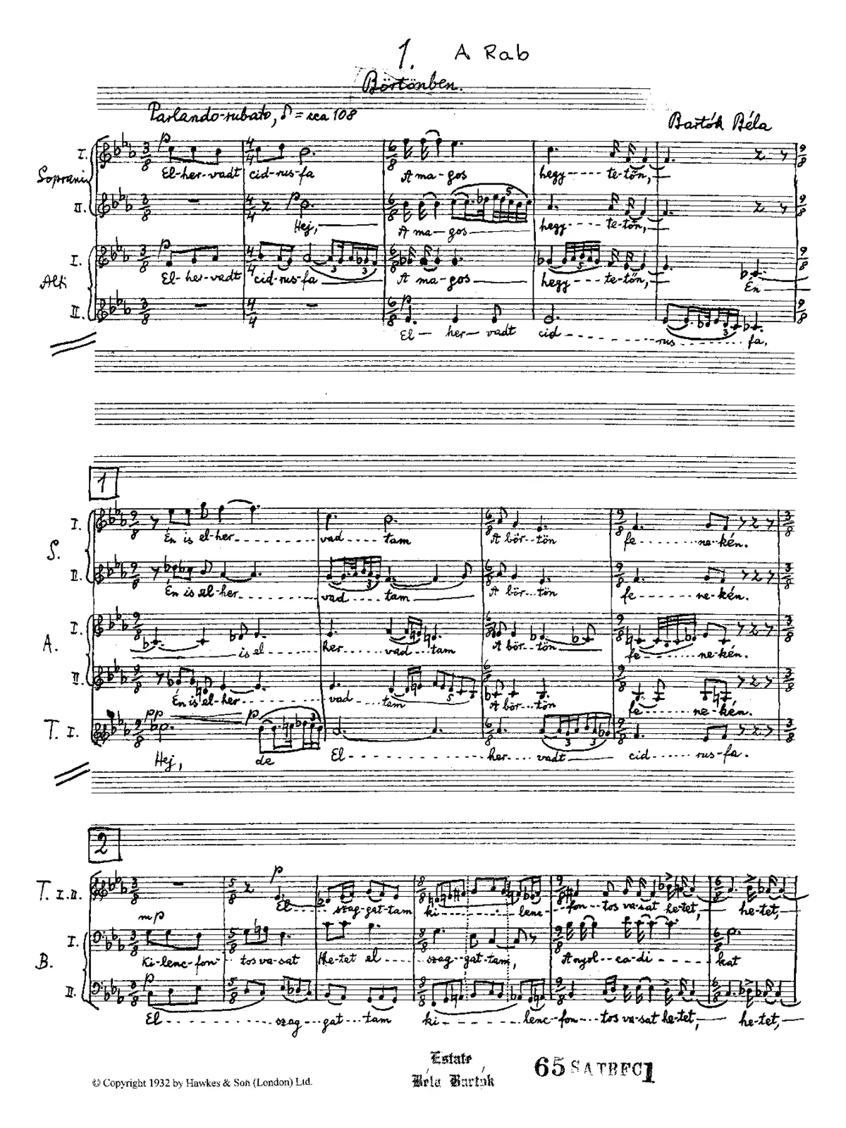 4 Magyar népdal - Page 1