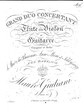 Grand Duo Concertant for Guitar and Flute (or Violin), Op.85