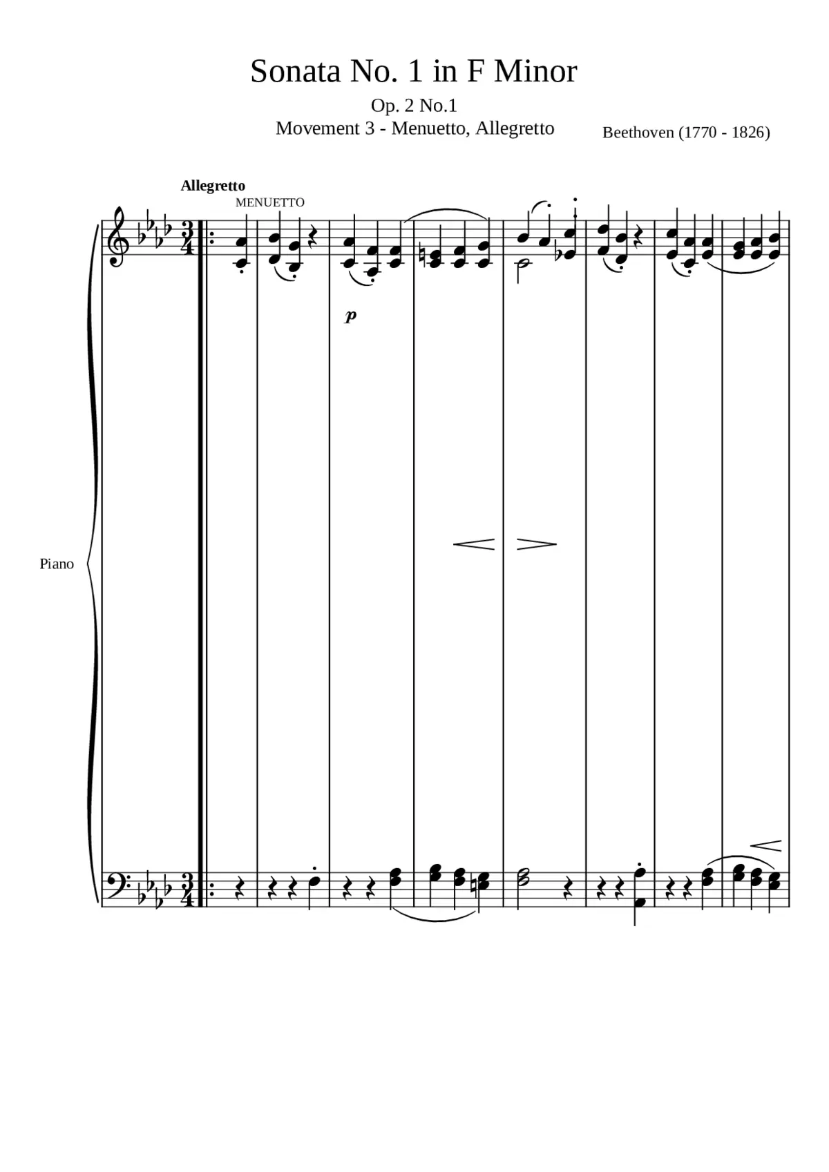 Sonata No. 1 in F Minor - Page 1