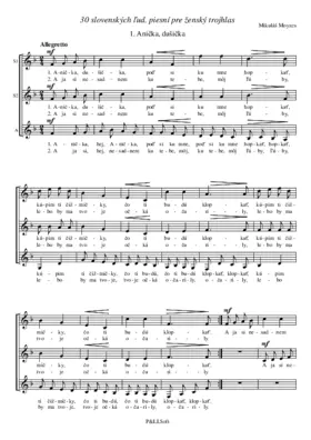 30 slovenských ľud. piesní pre ženský trojhlas
