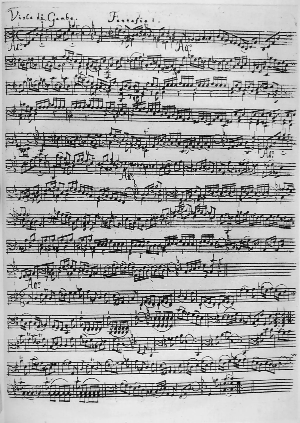 12 Fantasias for Viol without Bass - Page 1