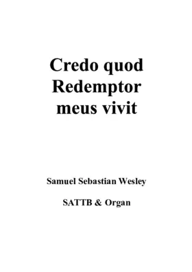 Credo quod Redemptor meus vivit