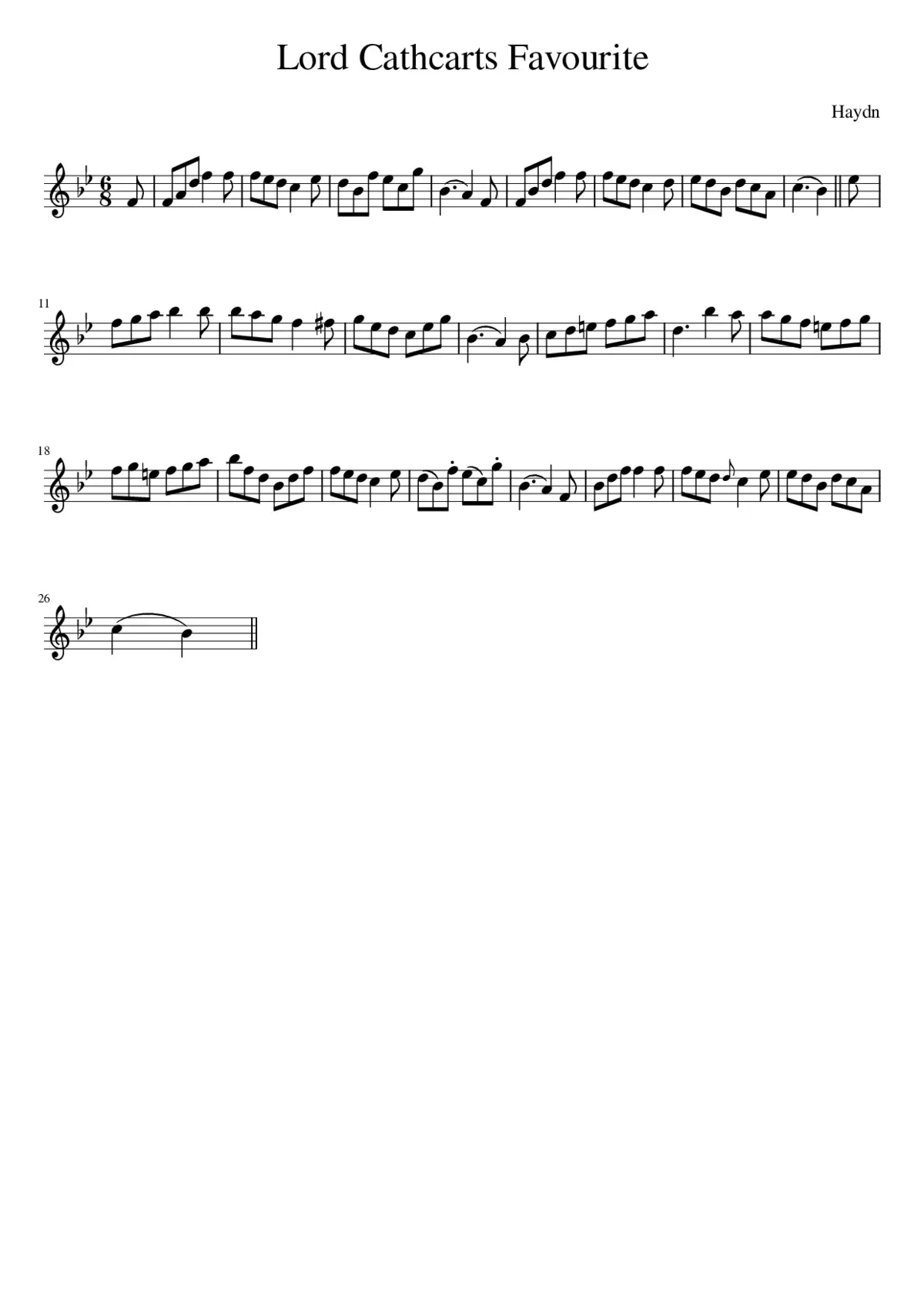 Lord Cathcarts Favourite - Page 1