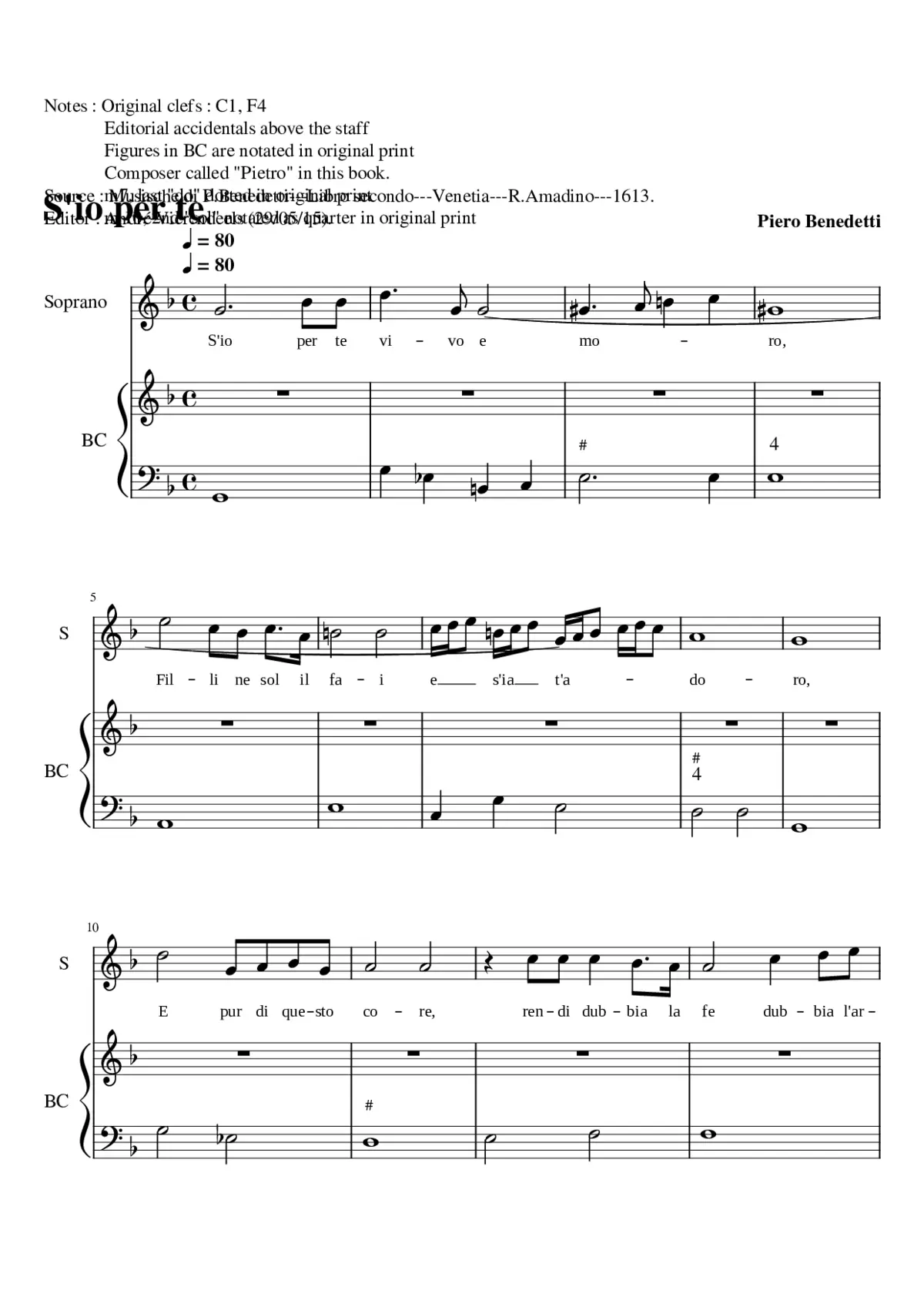 S'io per te - Page 1