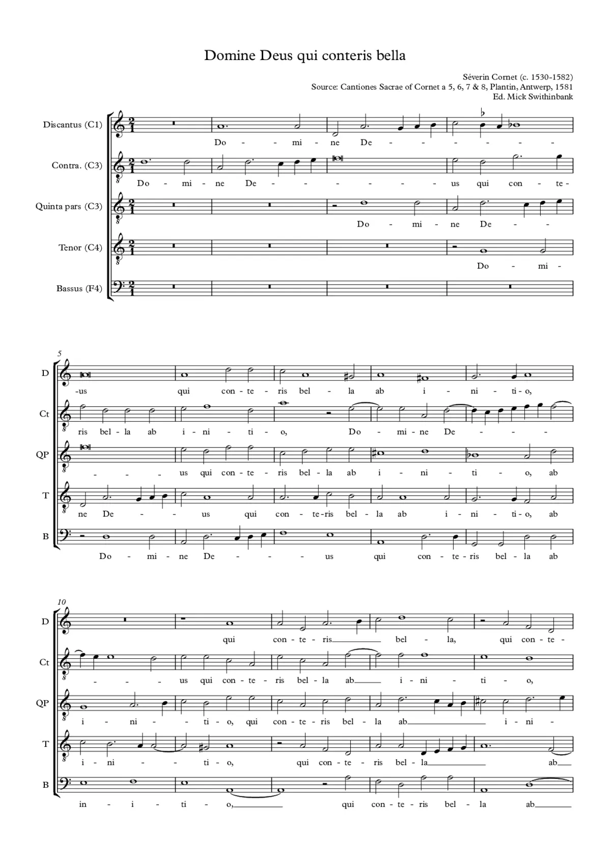 Domine Deus qui conteris bella - Page 1