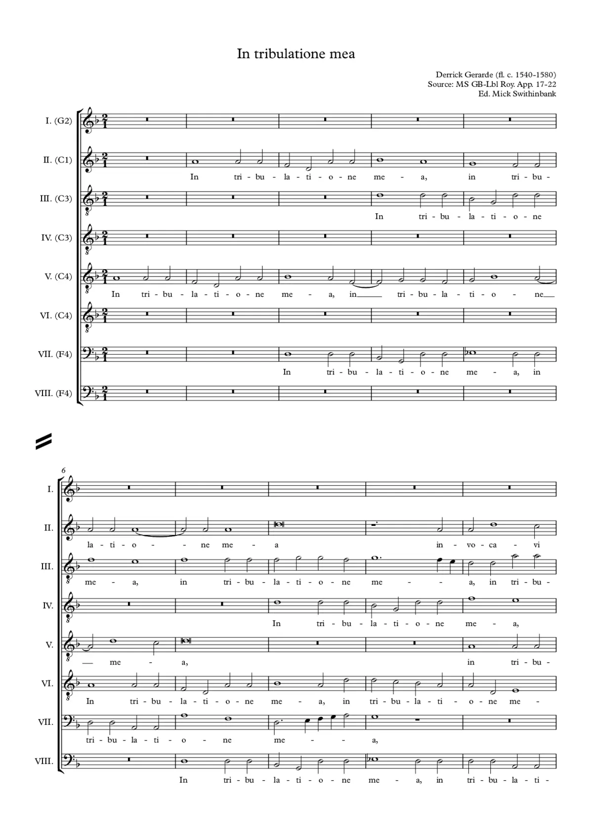In tribulatione mea - Page 1