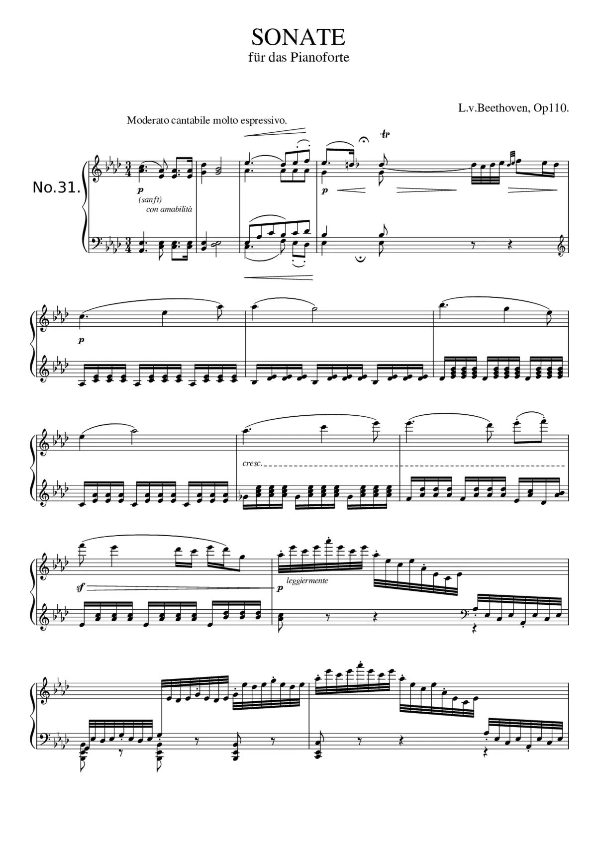 Piano Sonata No.31 Op.110 - Page 1