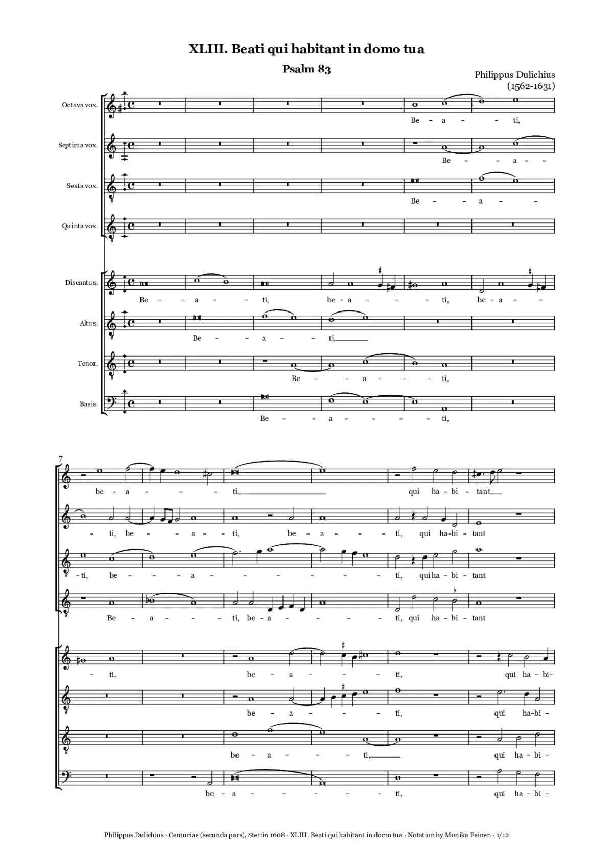 Beati qui habitant in domo tua - Page 1
