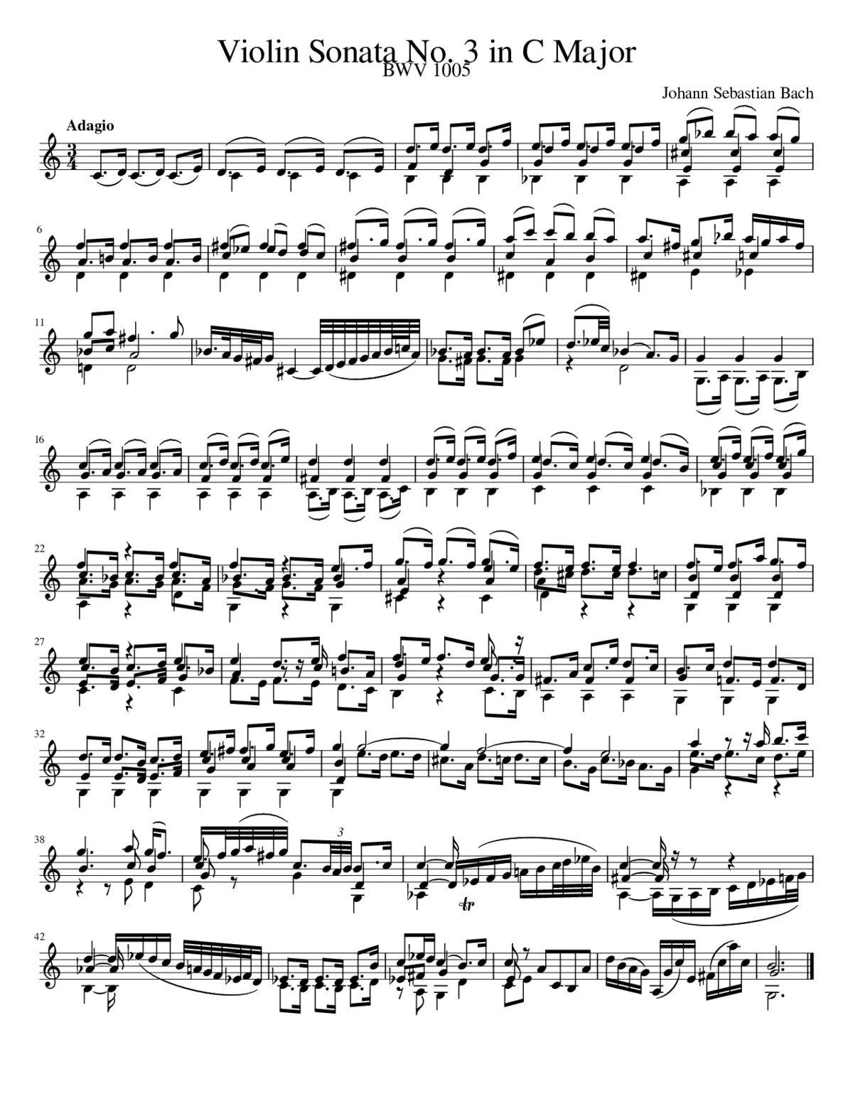 Violin Sonata No.3 in C major BWV 1005 - Page 1
