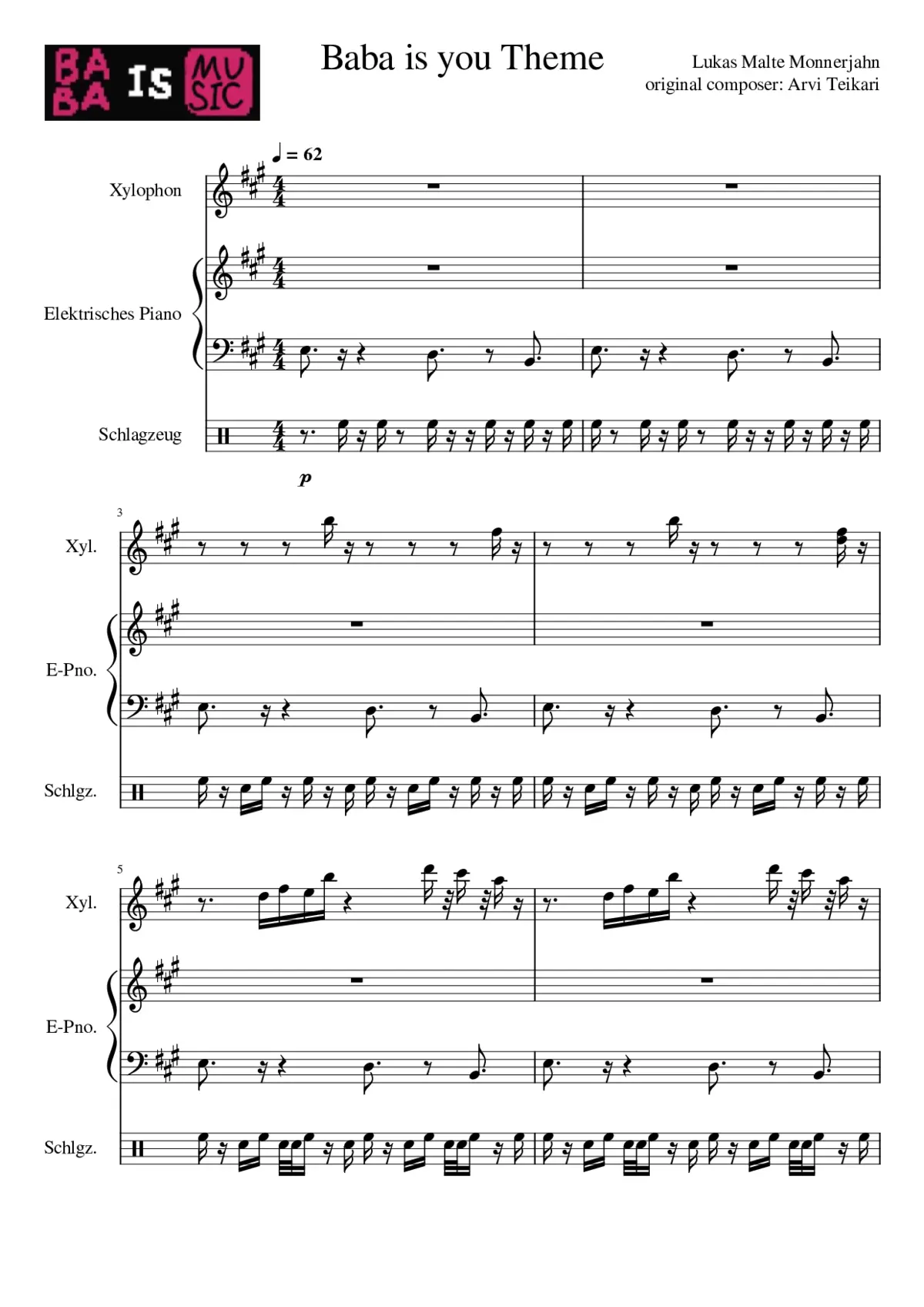 Baba Is You OST - Baba Is You Theme - Page 1