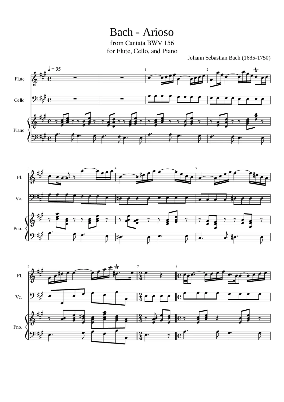 Arioso BWV 156 - Page 1