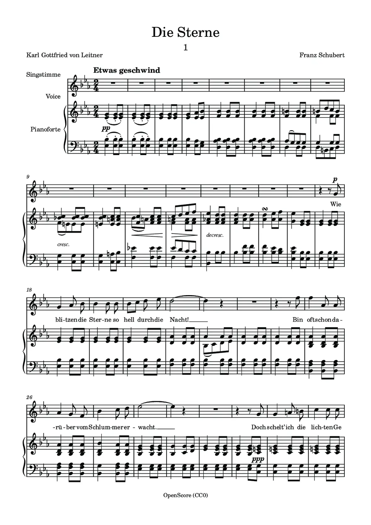 Die Sterne, D.939 - Page 1