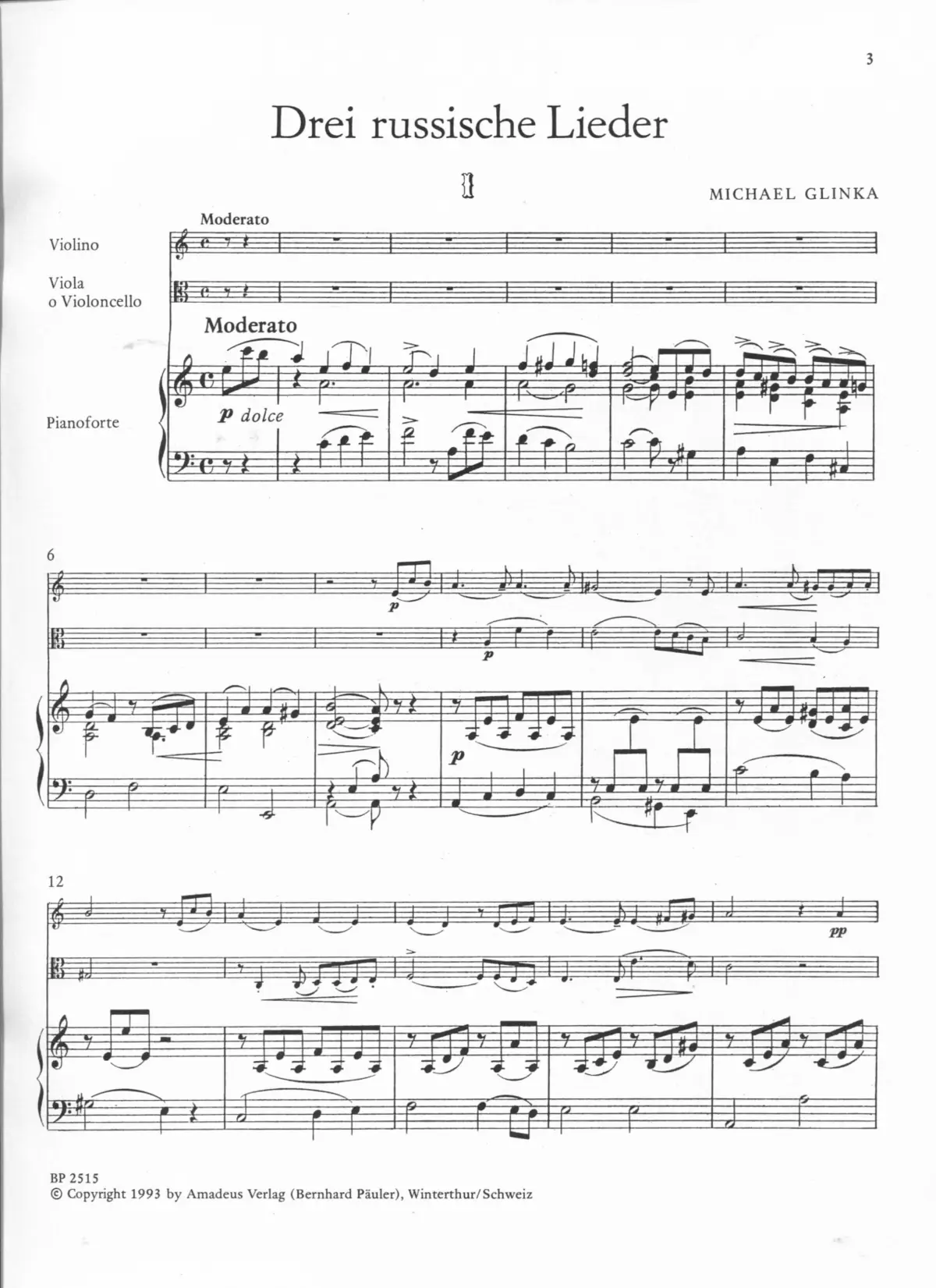 Drei Russische Lieder - Page 1