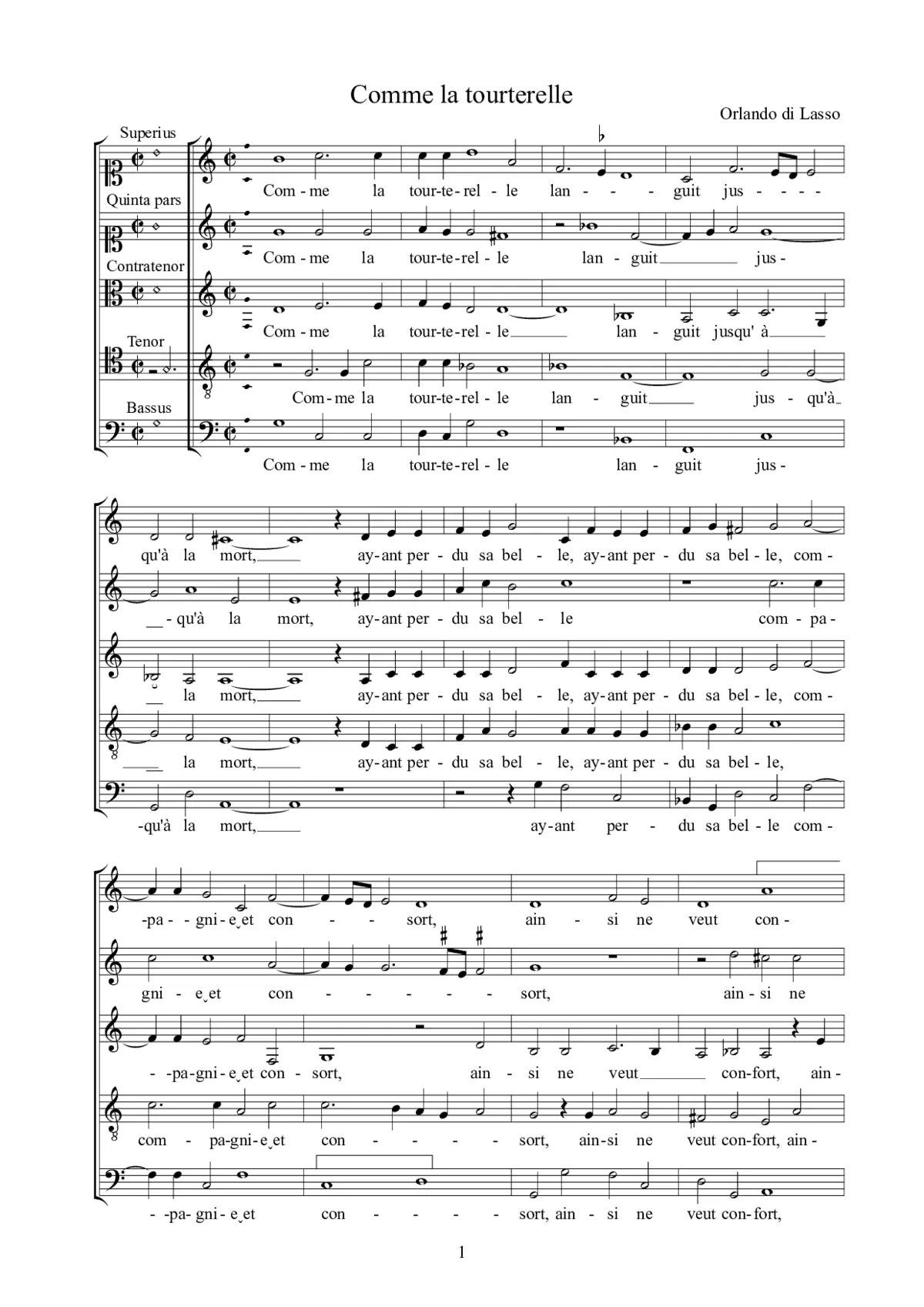 Comme la tourterelle - Page 1