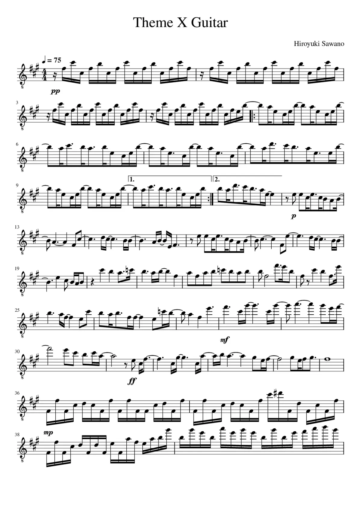 Theme X Guitar/Violin - Page 1