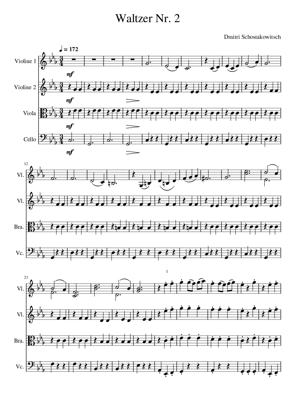 Waltz no. 2 - Page 1