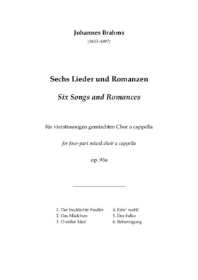 Sechs Lieder und Romanzen, op. 93a