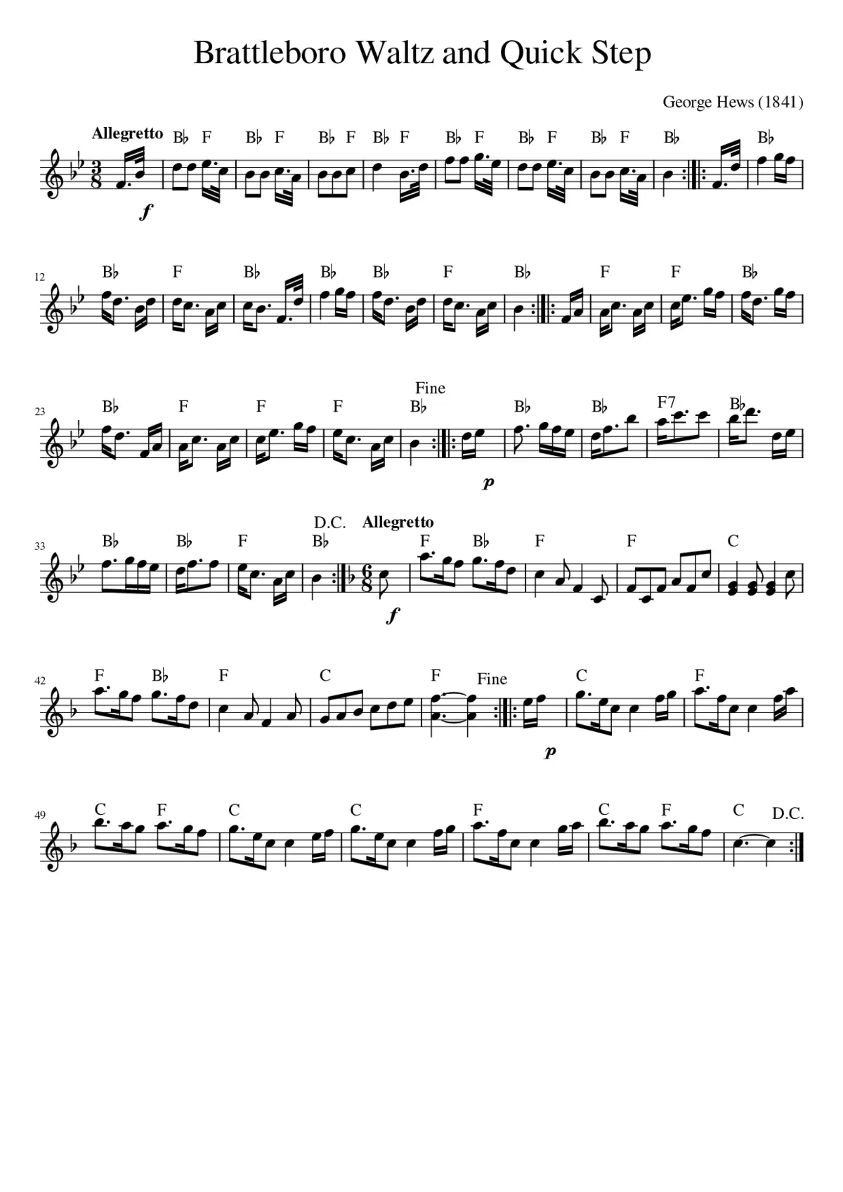 Brattleboro Waltz and Quick Step - Page 1