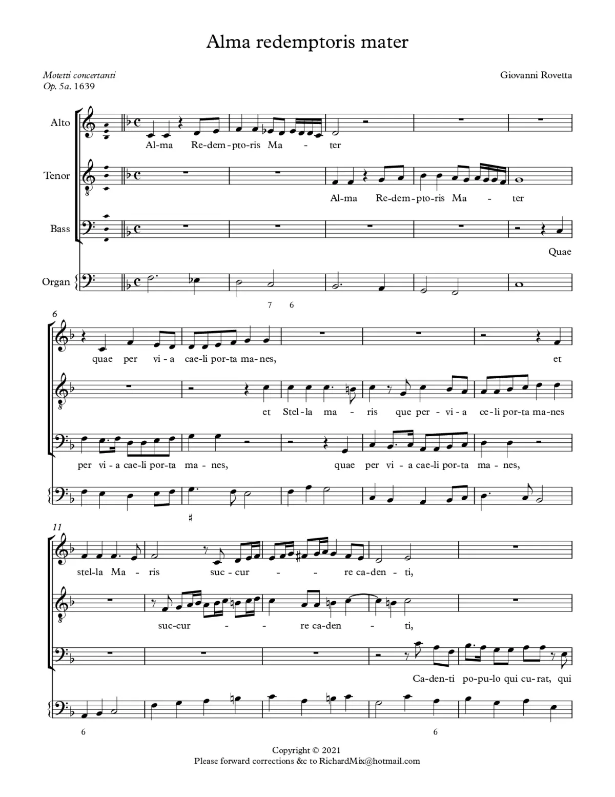 Alma Redemptoris Mater a 3 - Page 1