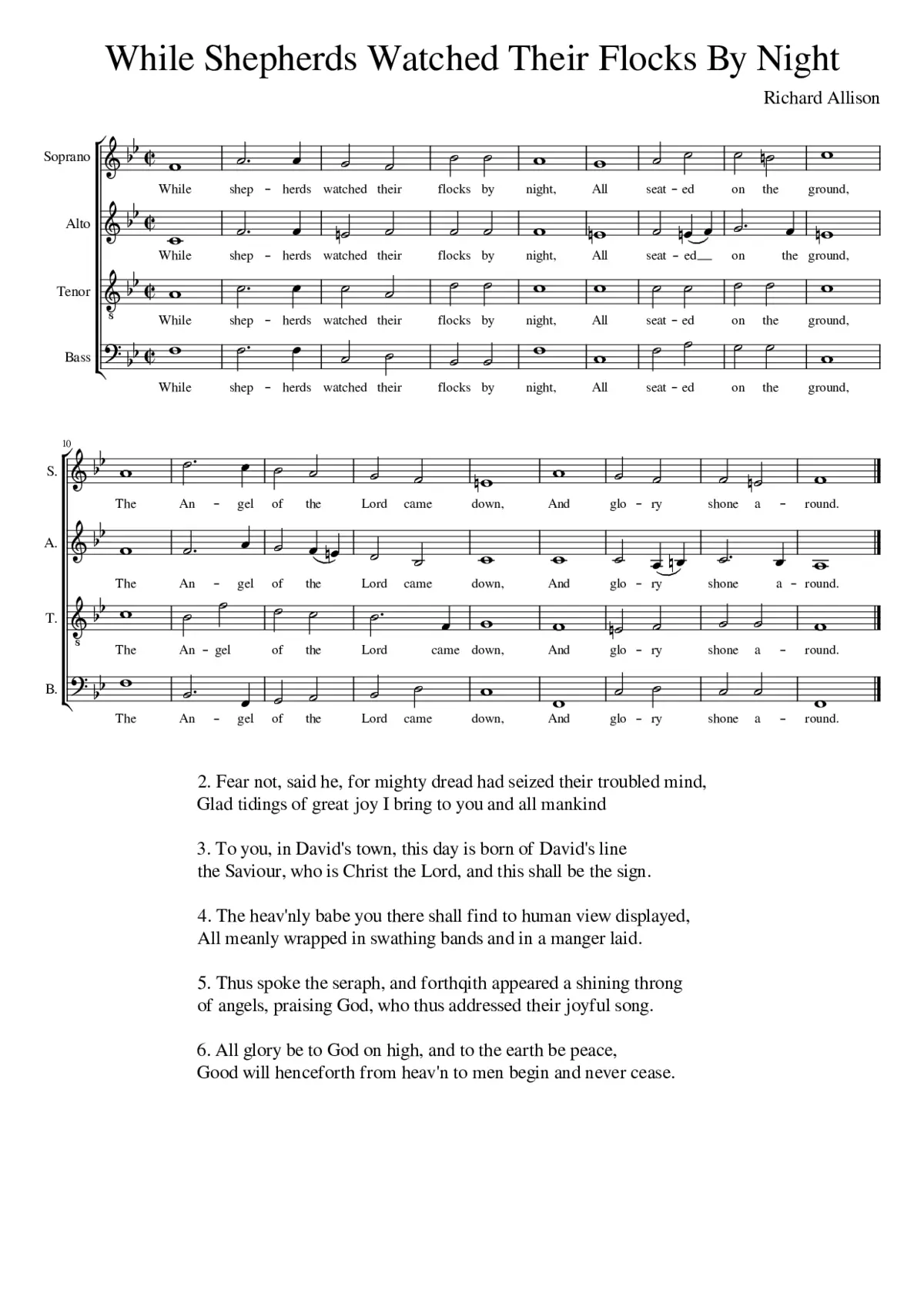 While shepherds watched their flocks by night - Page 1