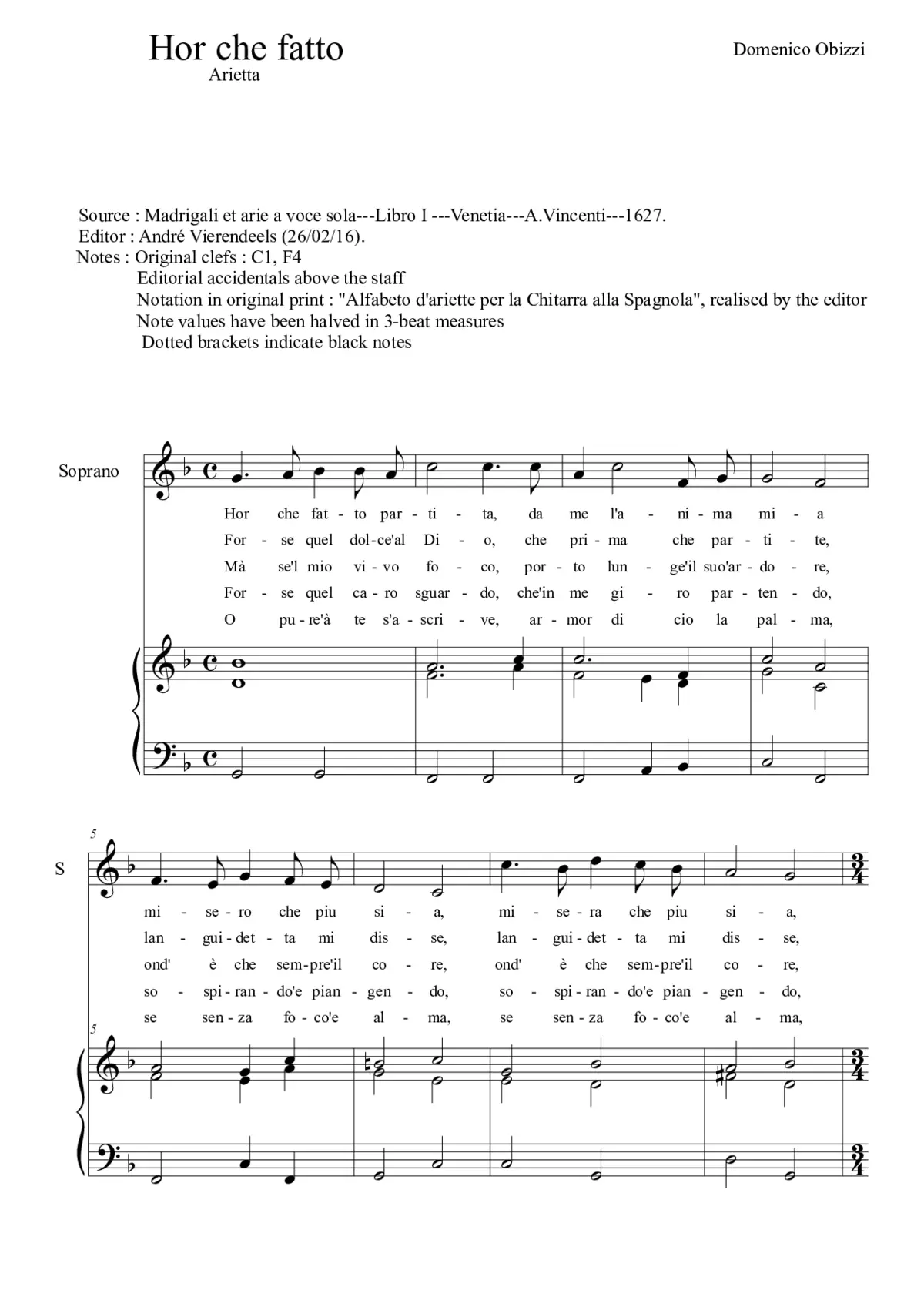 Hor che fatto partita - Page 1