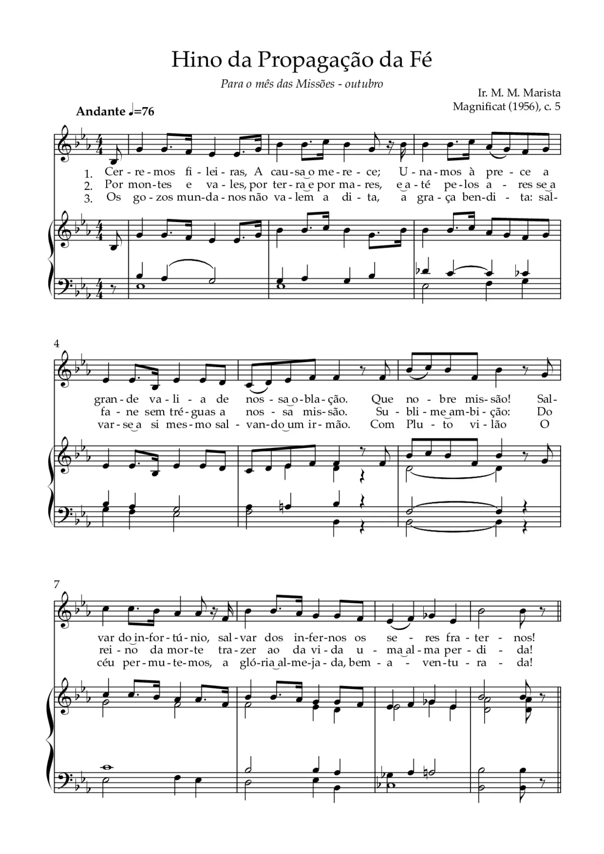 Hino da Propagação da Fé - Page 1