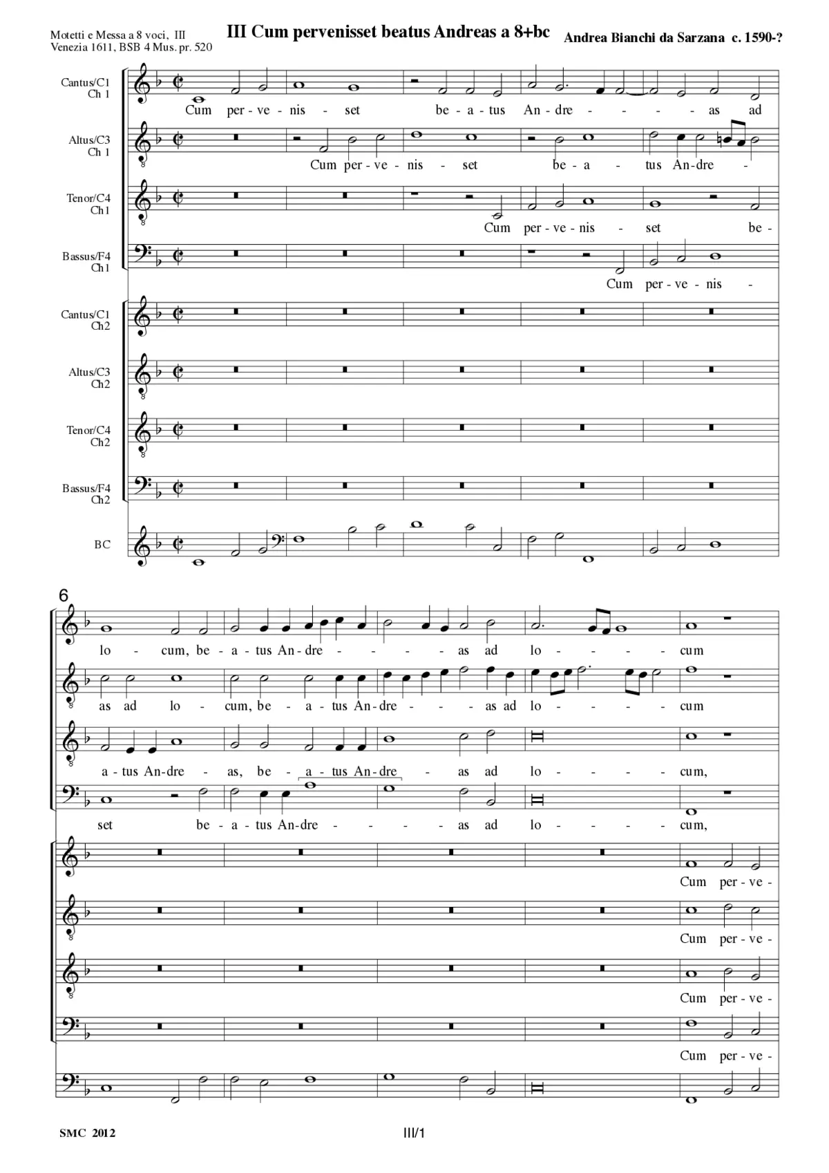 Cum pervenisset beatus Andreas - Page 1
