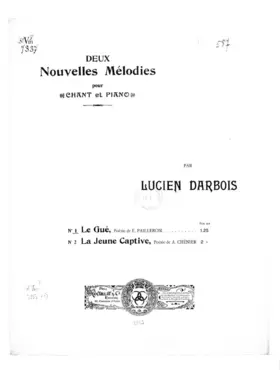 Deux nouvelles mélodies pour chant et piano