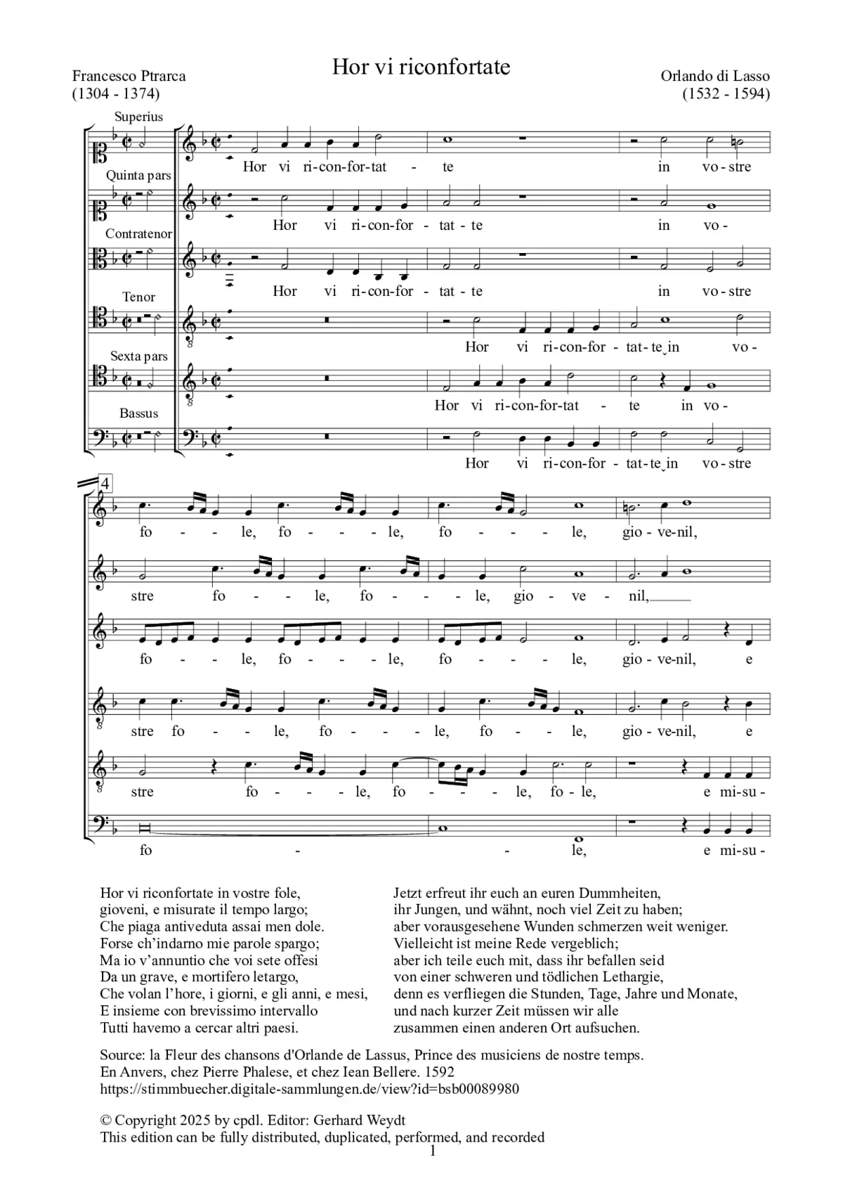 Hor vi riconfortate à 6 - Page 1