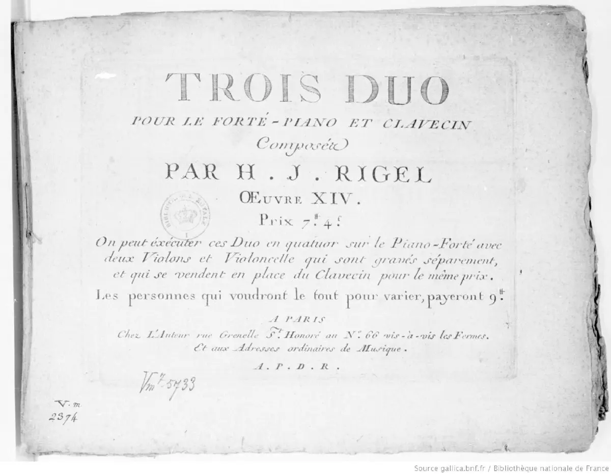 3 Duos pour le Forté-Piano et Clavecin - Page 1