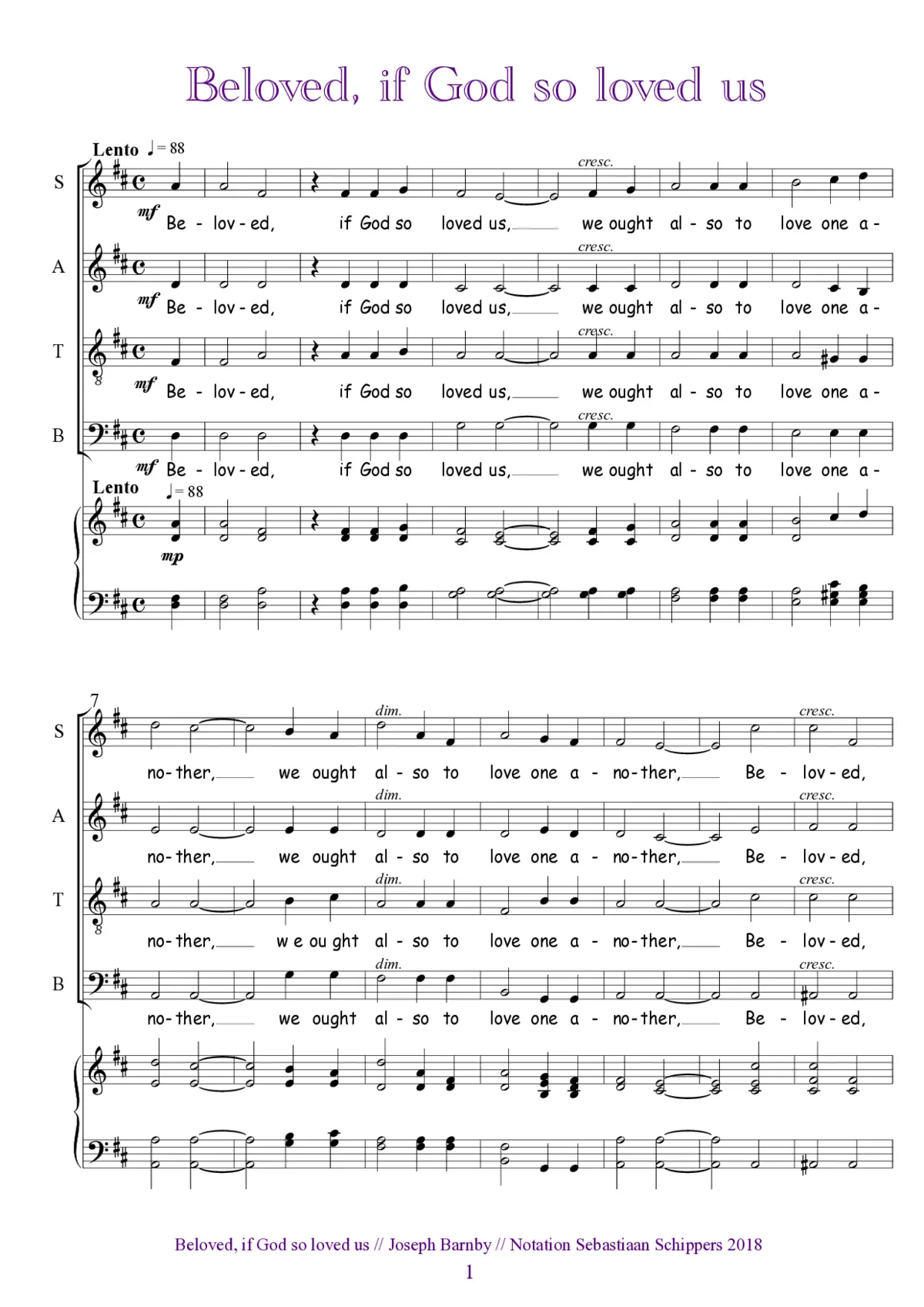 Beloved, if God so loved us - Page 1