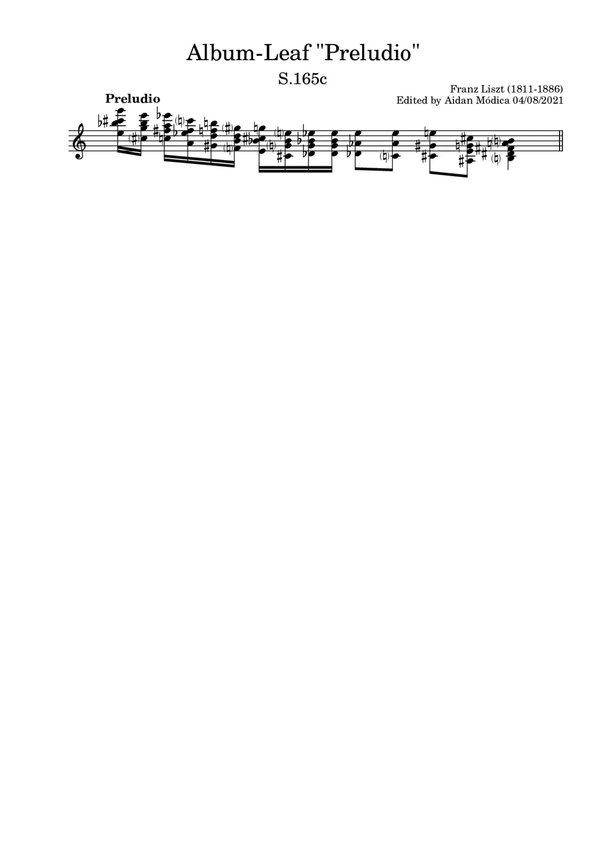 Album-Leaf 'Preludio' - Page 1