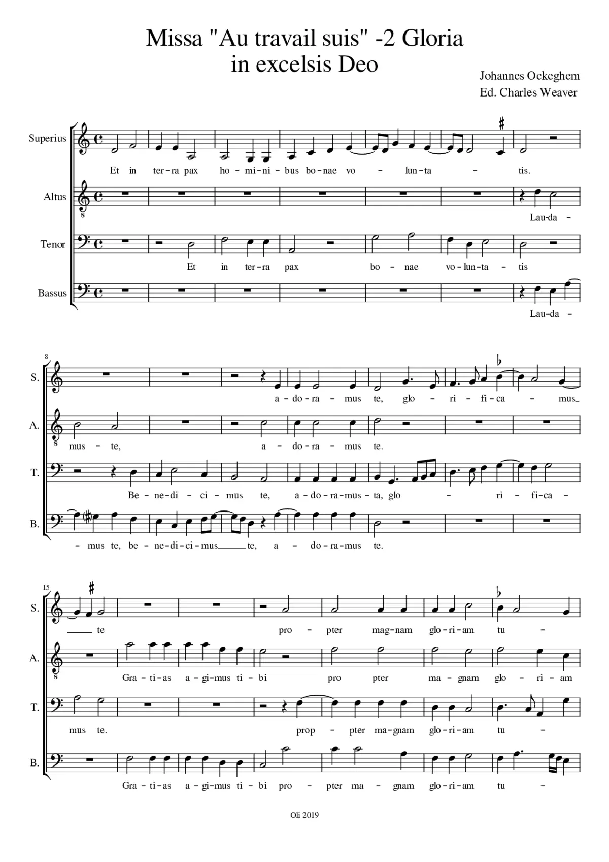 Gloria 2 Missa Au travail suis - Page 1