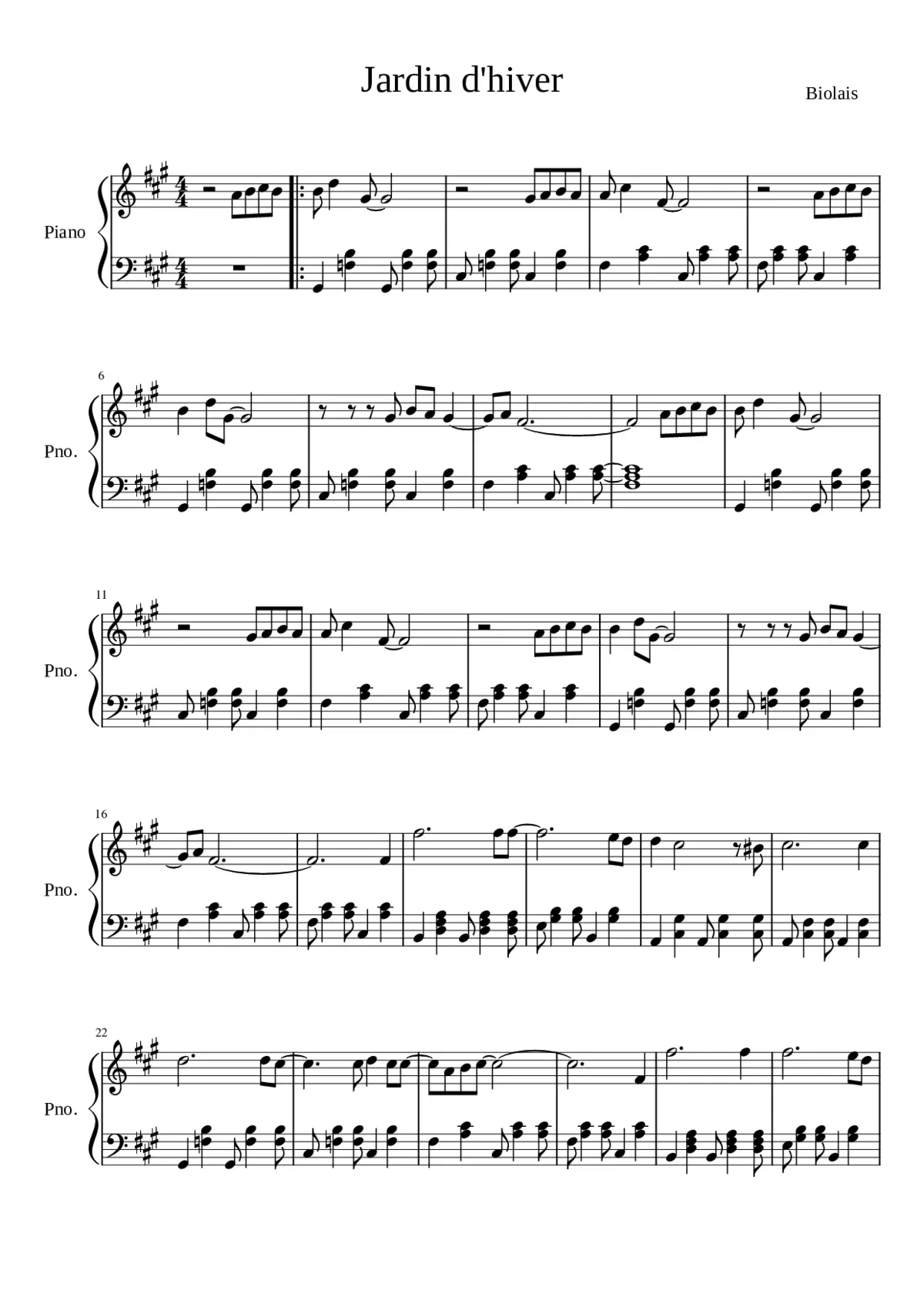 Jardin D'hiver - Page 1