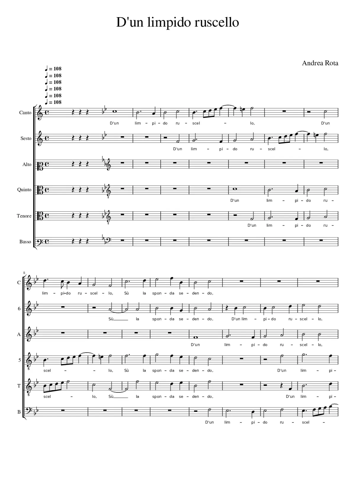 D'un limpido ruscello - Page 1