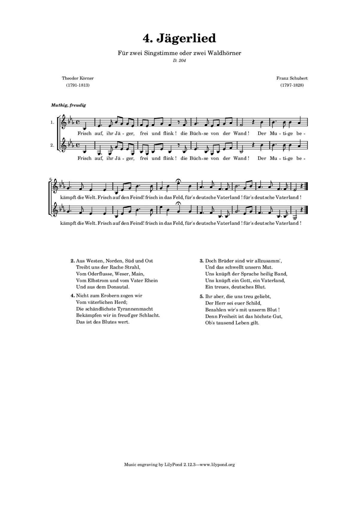 Jägerlied, D.204 - Page 1