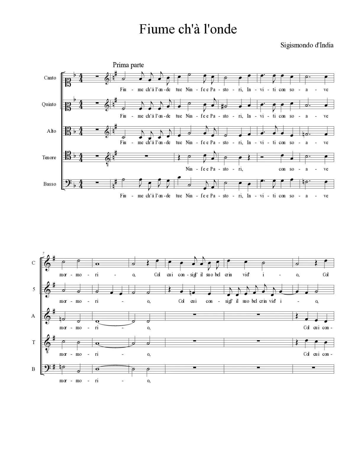 Fiume ch'à l'onde - Page 1