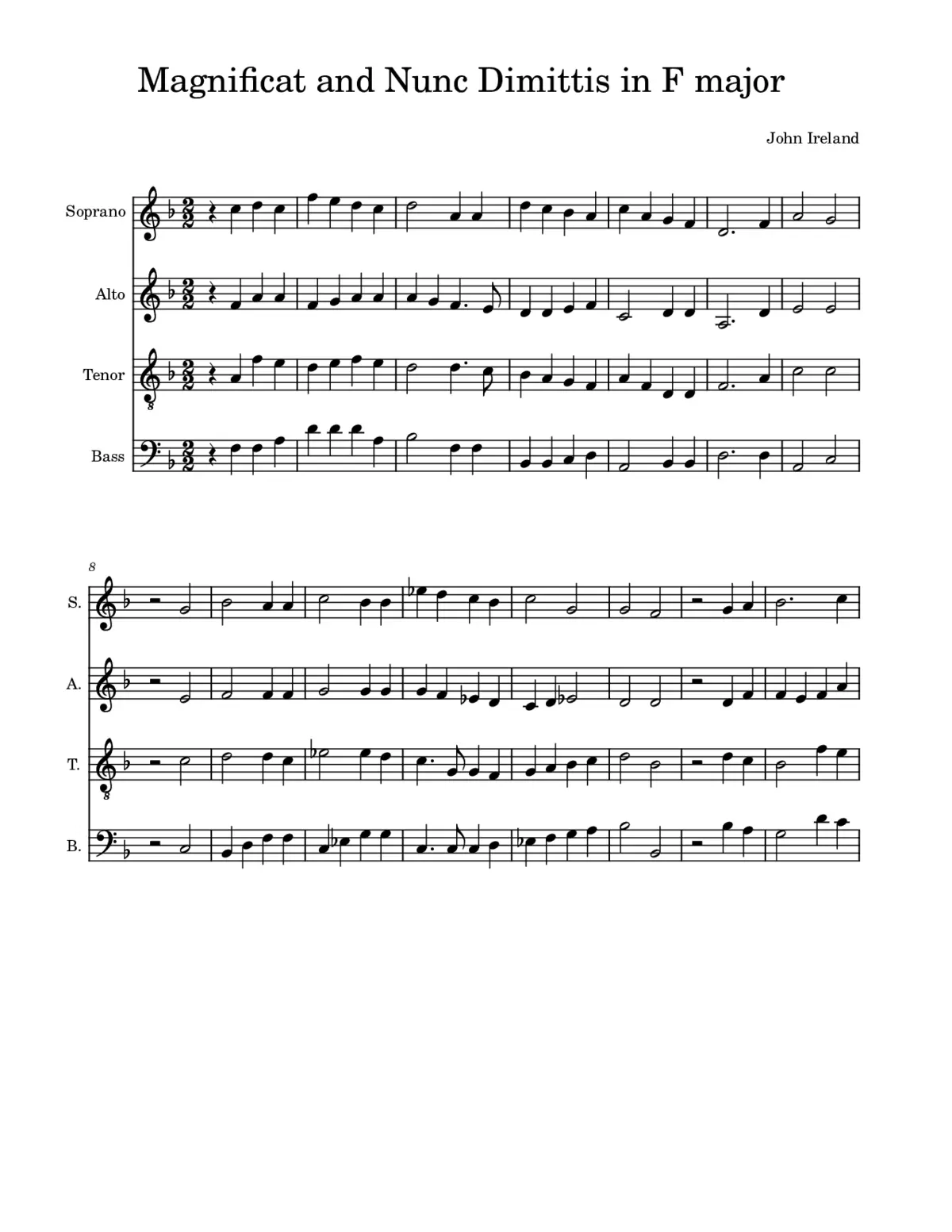 Magnificat and Nunc Dimittis in F major - Page 1