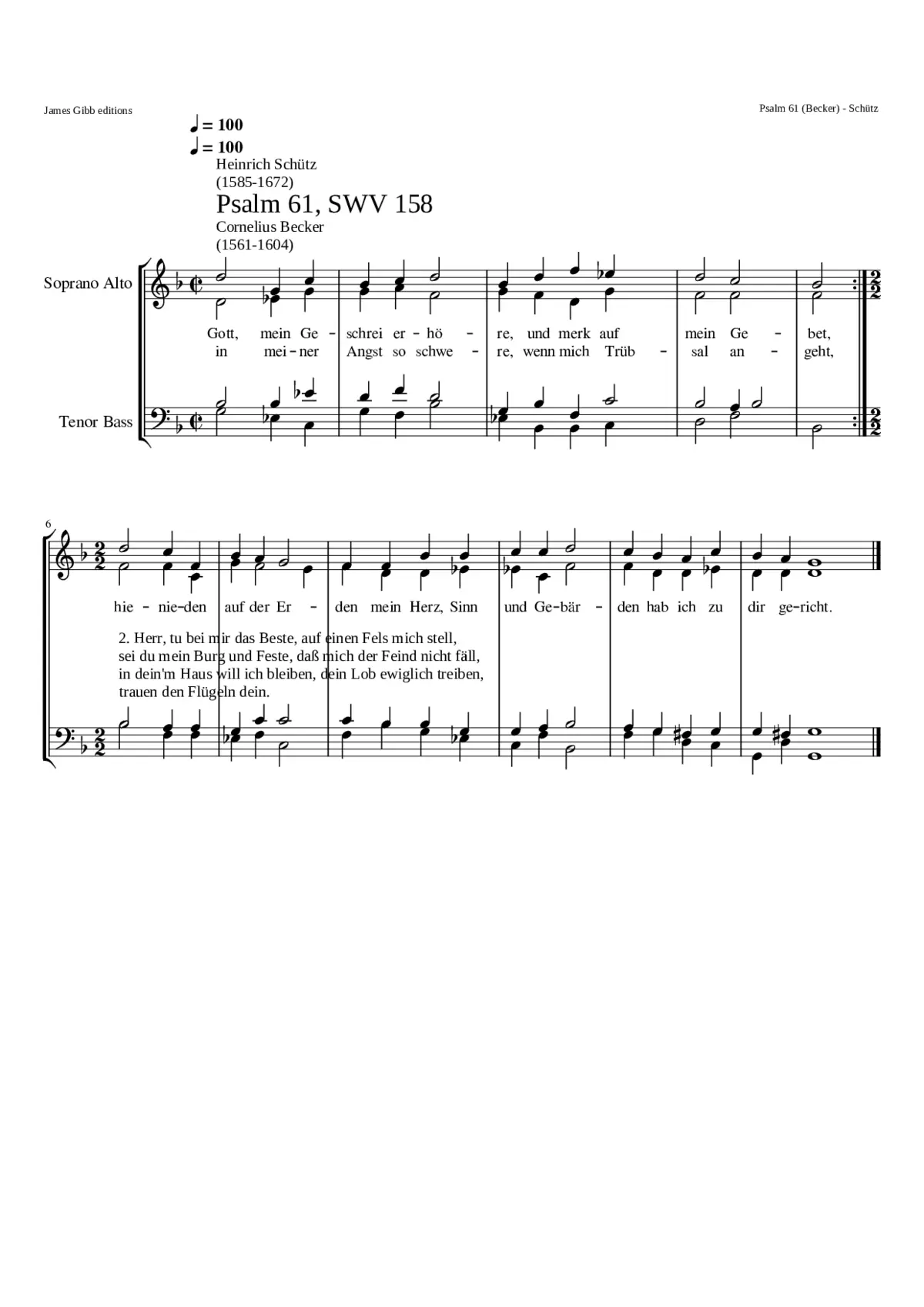 Gott mein Geschrei erhöre SWV 158 - Page 1