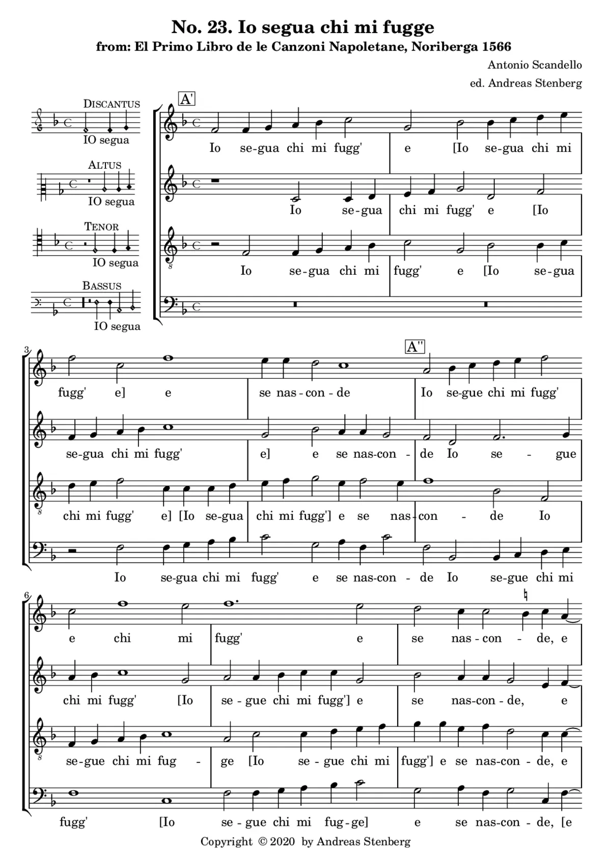 Io segua chi mi fugge - Page 1