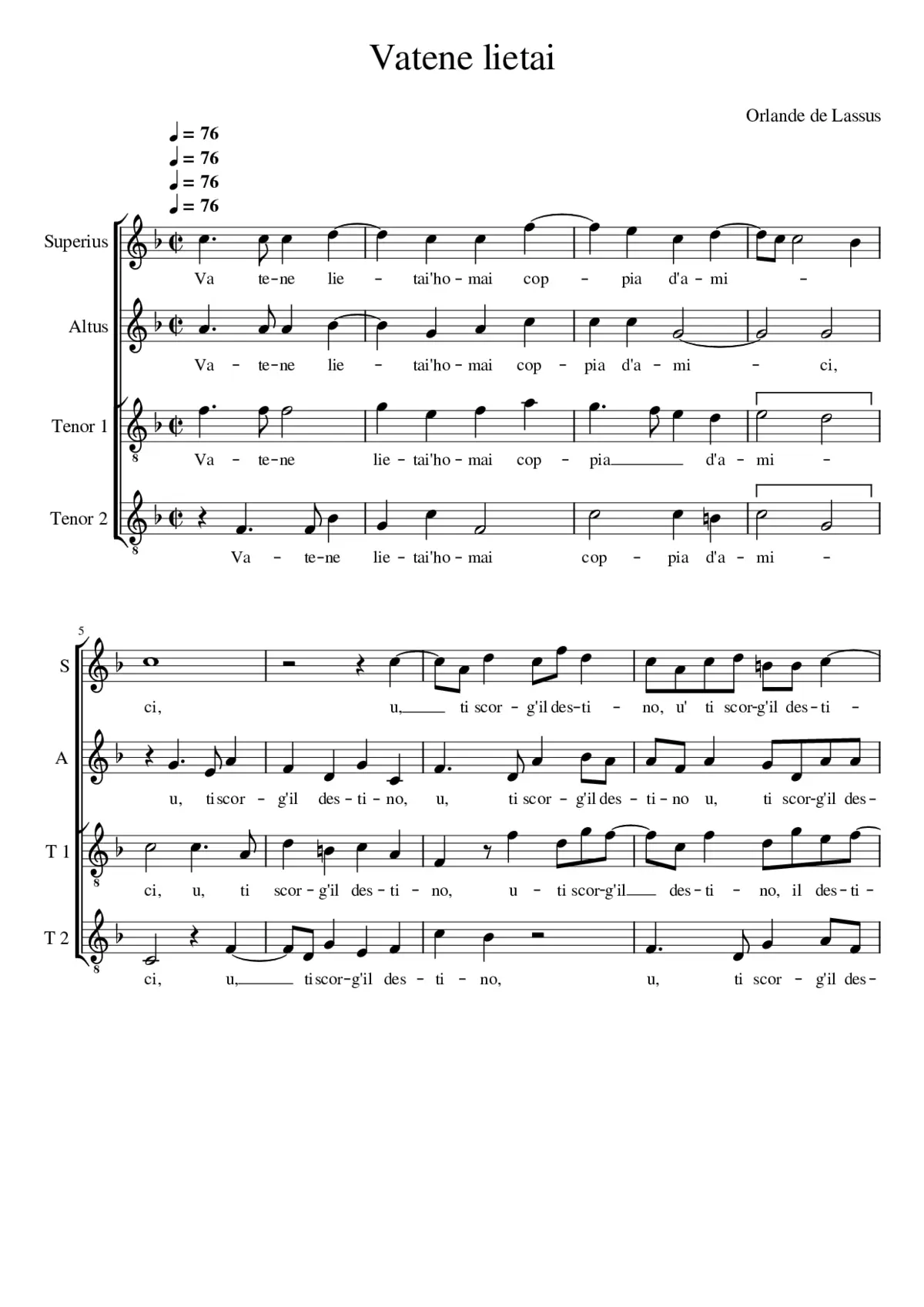 Vatene lieta homai - Page 1