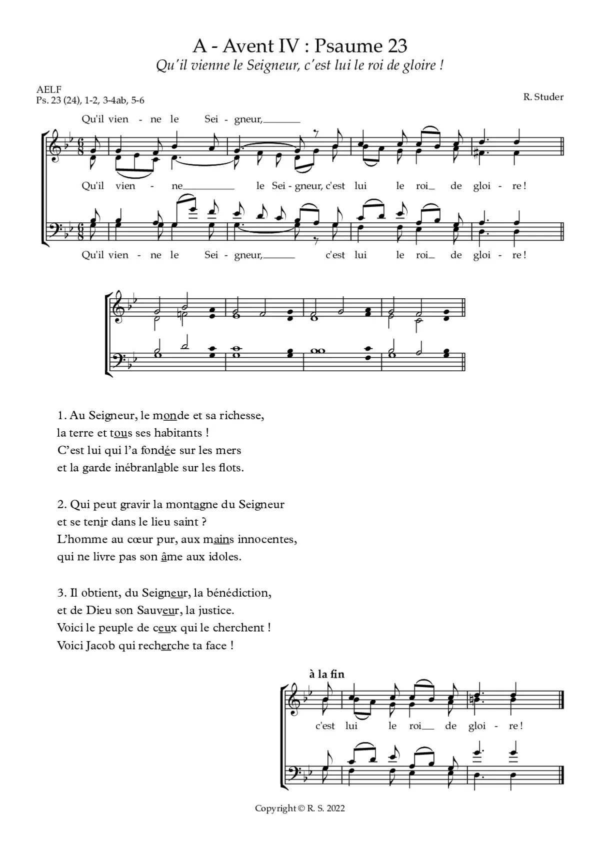 A - Avent IV : Ps. 23 - Page 1