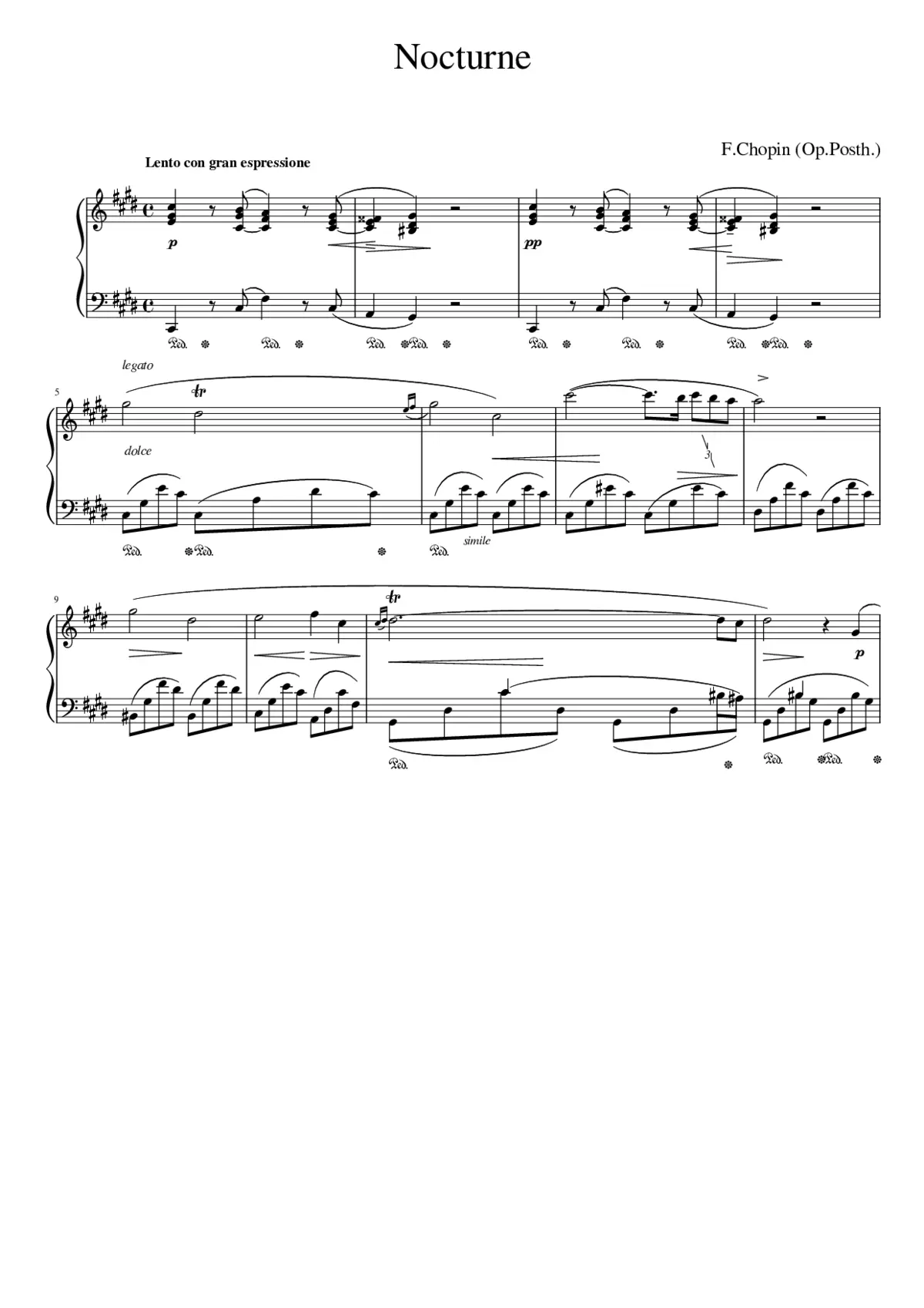 Nocturne in C-sharp minor B.49 - Page 1