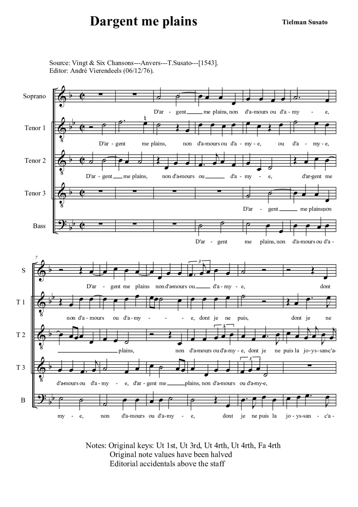 D'argent me plains (5v.) - Page 1