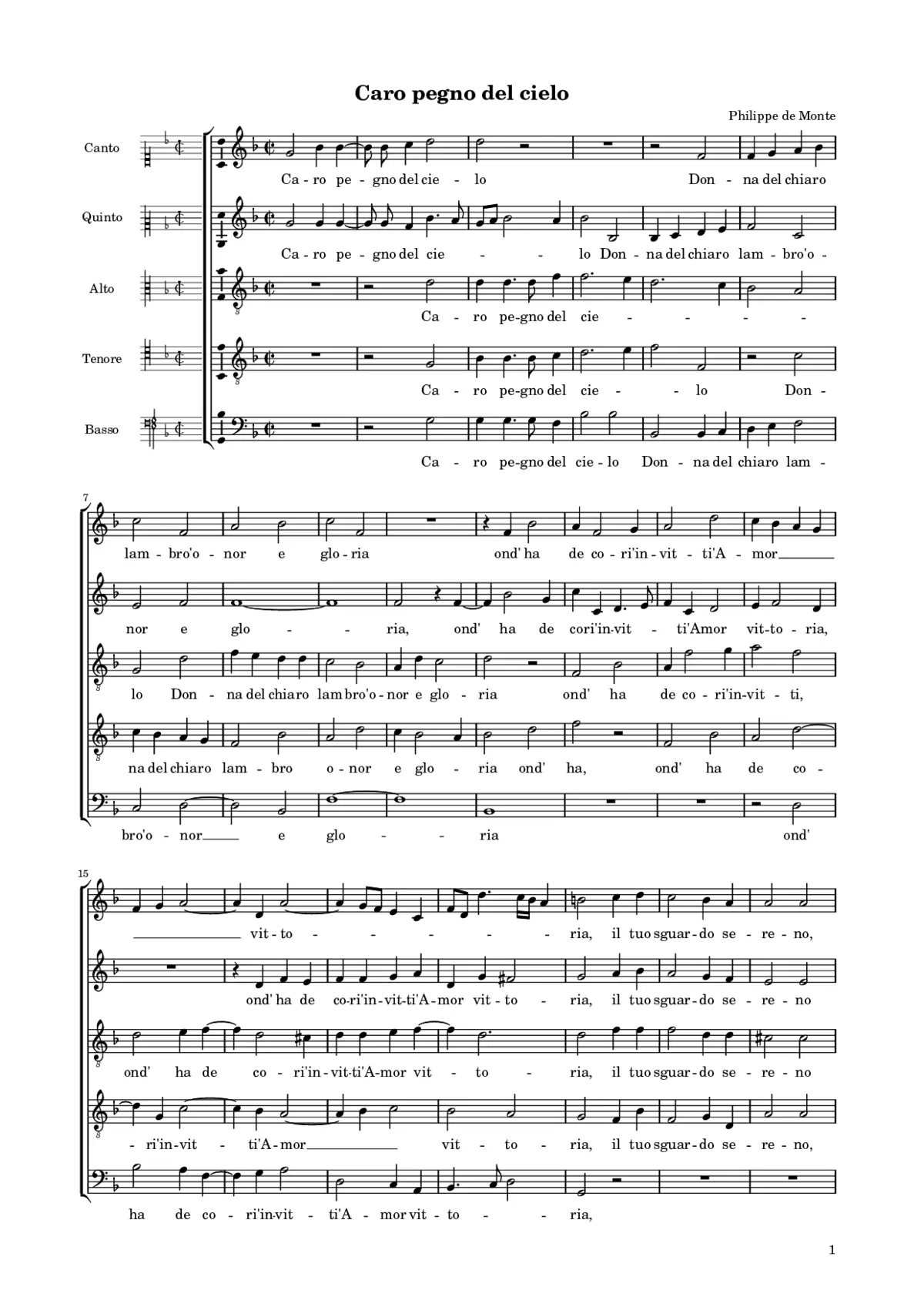 Caro pegno del cielo - Page 1