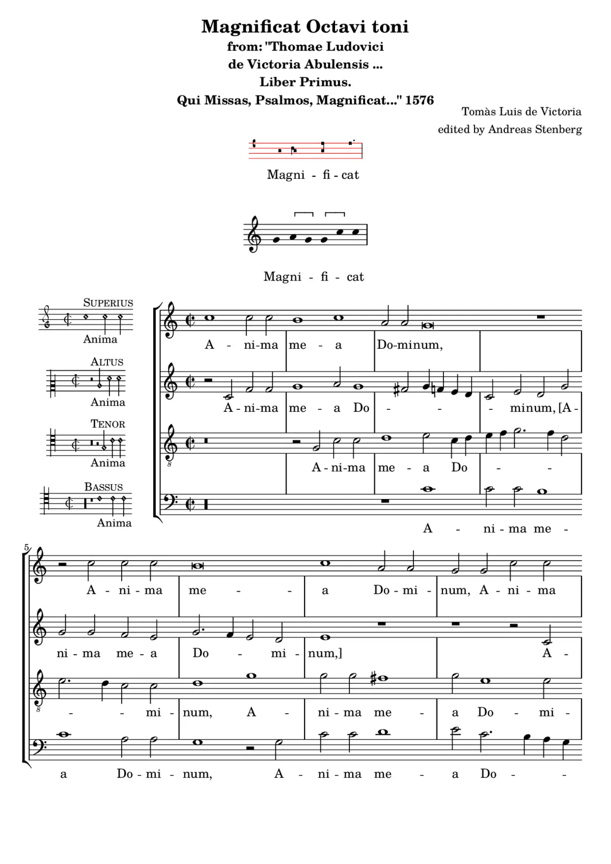 Magnificat Octavi Toni (odd verses) - Page 1