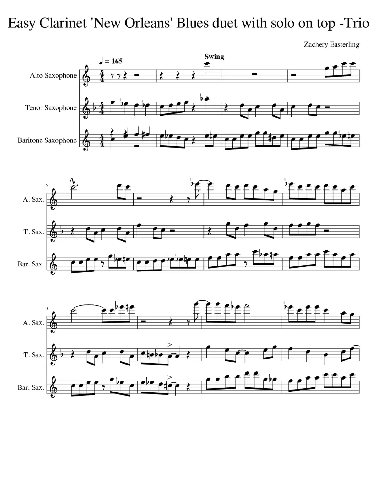 Sax Clarinet New Orleans Blues - Page 1